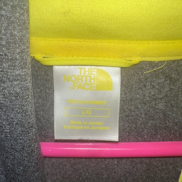The North Face Men's Logo Hoodie in Gray and Neon Yellow - Size Large - Picture 3 of 5